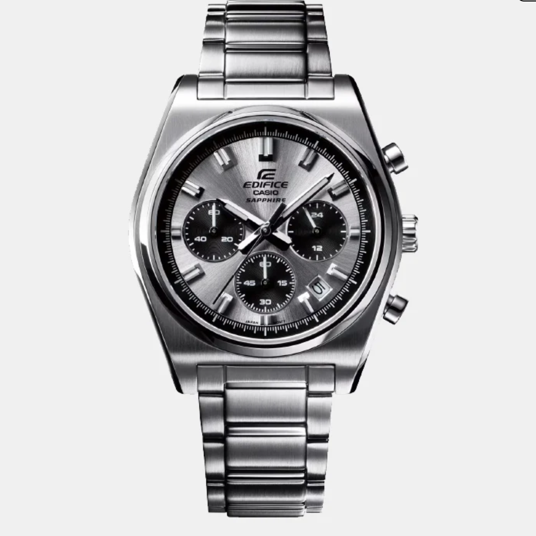 Edifice Men Quartz Silver Dial Analog Stainless Steel Watch ED635