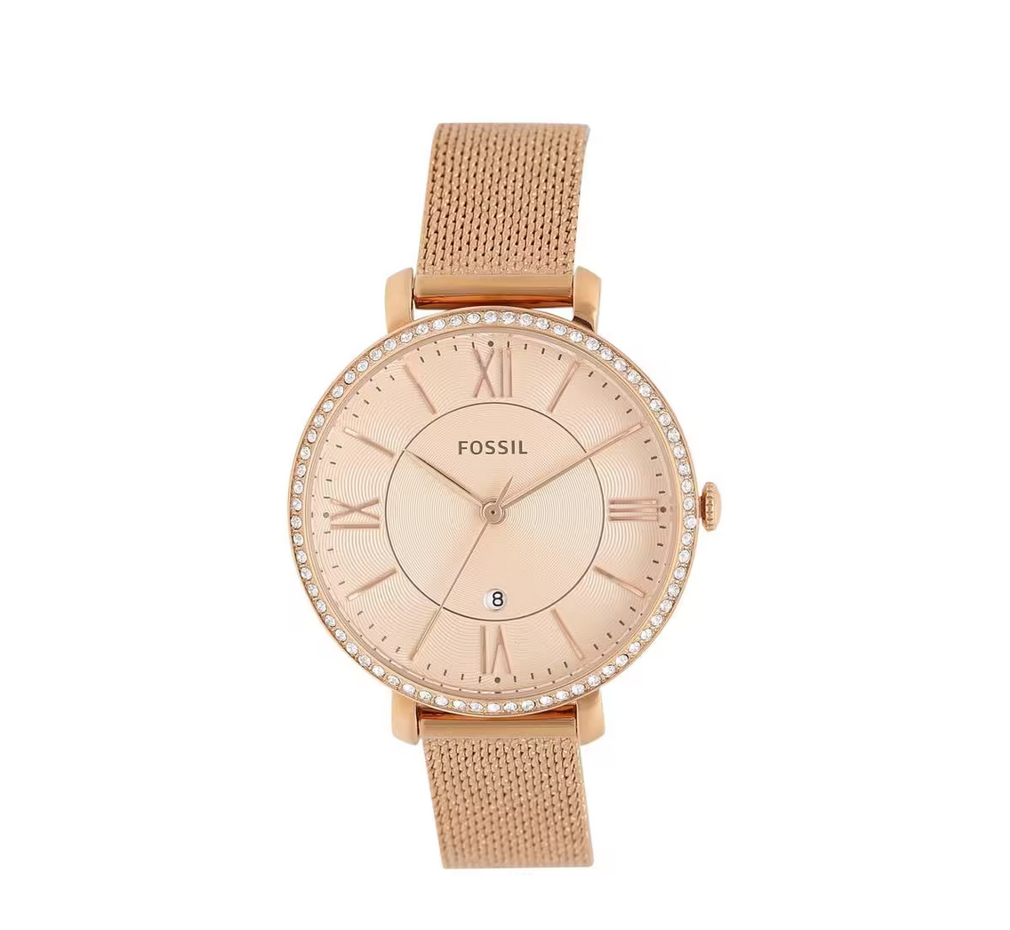 Jacqueline Three-Hand Date Rose Gold-Tone Stainless Steel Watch